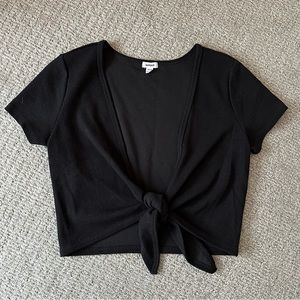 Garage Tie Front Short Sleeve Top